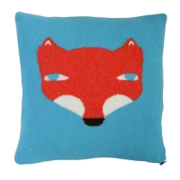 Coussin Renard, bleu