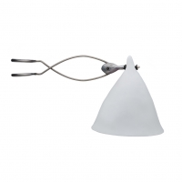 Lampe chevet Cornette à pincer - Porcelaine blanche mate