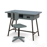 Bureau la Classe et chaise d'atelier Gris Souris