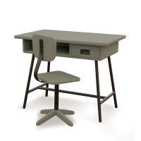 Bureau la Classe et chaise d'atelier Vert de Gris