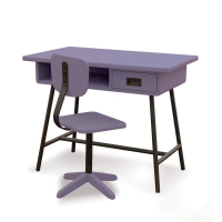 Bureau la Classe et chaise d'atelier Violet
