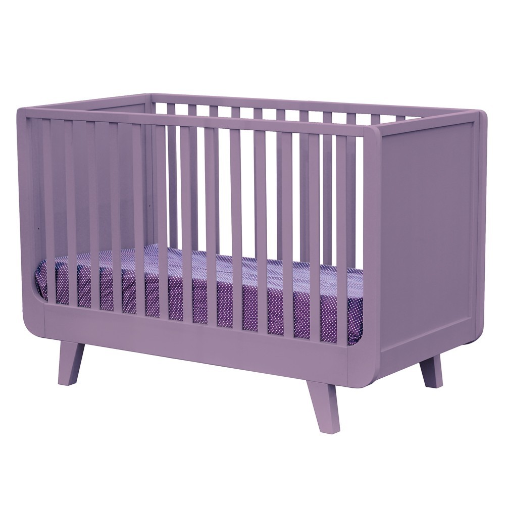 Lit bébé violet motif avec ourson  Lit enfant avec matelas