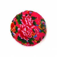 Coussin rond Pivoines Rose