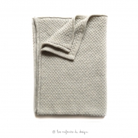 Plaid bébé tricoté Craie