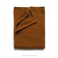 Plaid bébé tricoté Moutarde Foncé