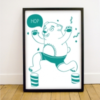 Affiche phosphorescente - Ours Vert