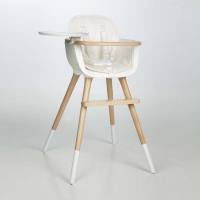 Chaise haute OVO avec harnais - Blanc