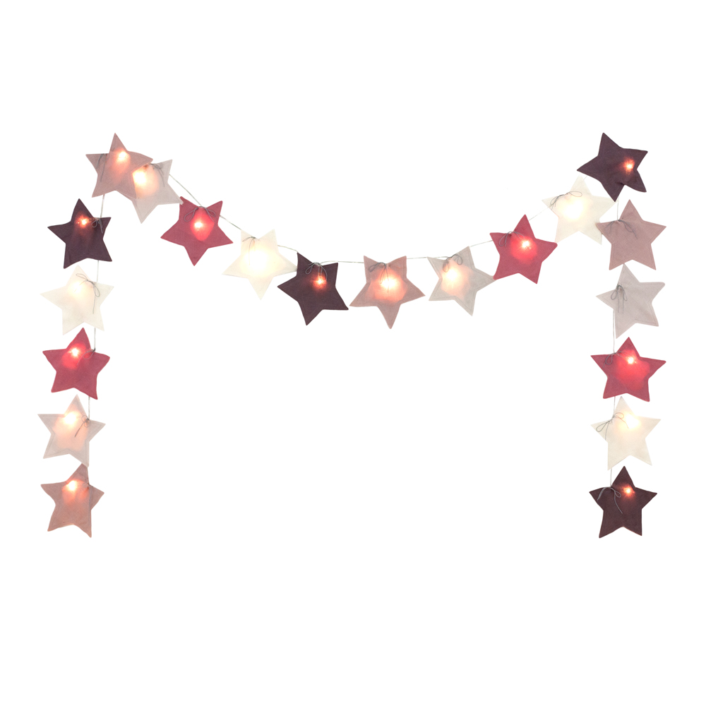 Guirlande lumineuse étoiles rose numéro 74 pour chambre enfant ...