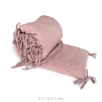 Tour de lit en gaze de coton - Rose pâle