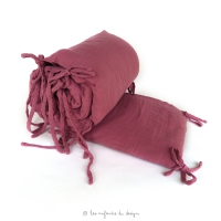 Tour de lit en gaze de coton - Rose Indien