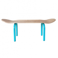 Banc Skate Naturel - Pieds Turquoise