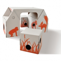 Bureau enfant et tabourets en carton recyclé Bo Buro