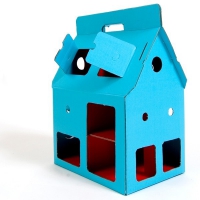 Maison de poupée en carton Mobile Home - Bleu