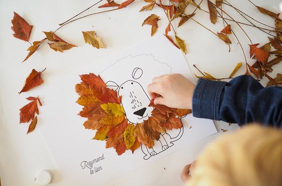 DIY - Dessiner avec des feuilles d'automne