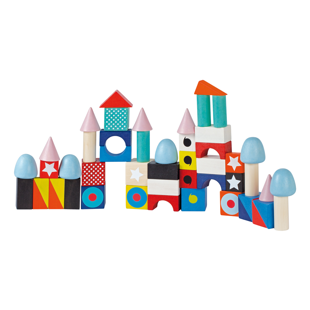 50 Maxi Cubes de Construction Kubix Janod pour chambre enfant Les