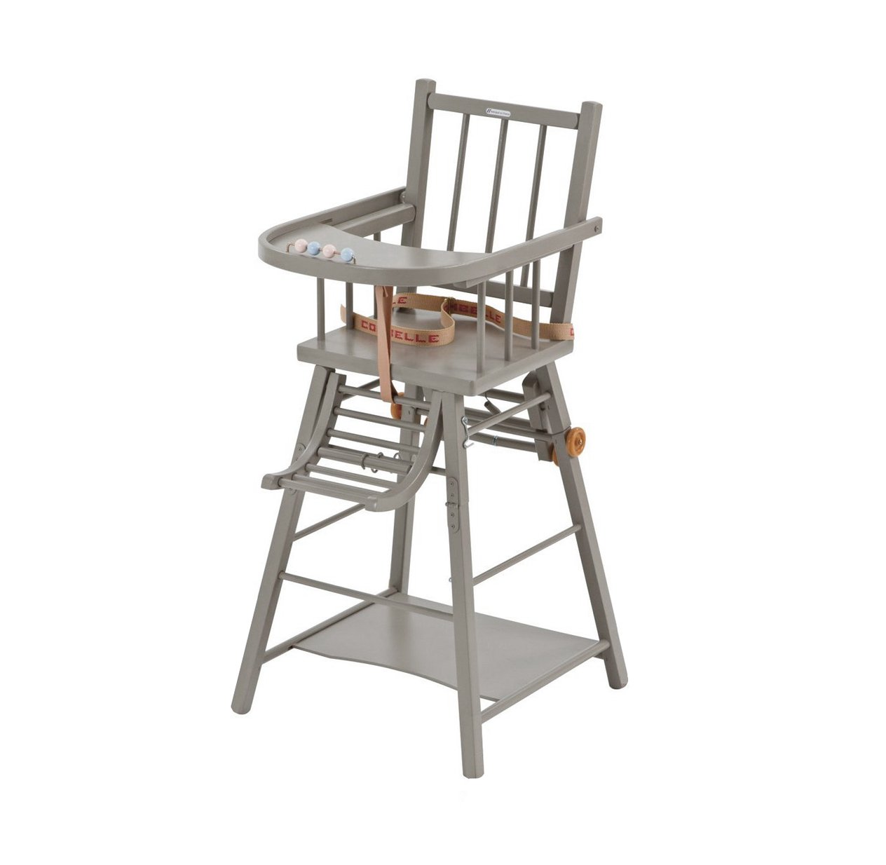 Chaise haute transformable Marcel - Laqué gris clair Chaise haute transformable Marcel - Laqué gris clair