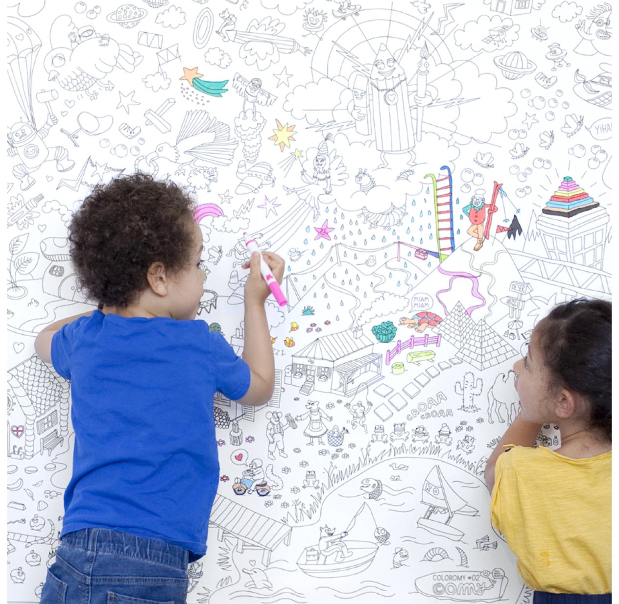 Gommettes Magiques Géométrique OMY Design and Play pour chambre enfant -  Les Enfants du Design