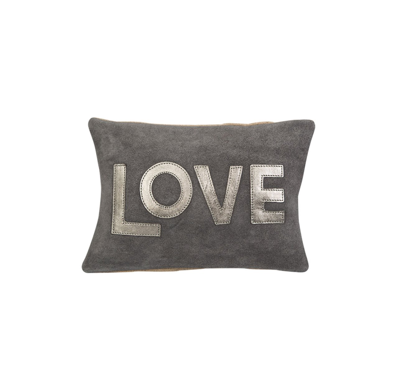Coussin LOVE cuir - Anthracite Maison de Vacances pour chambre 