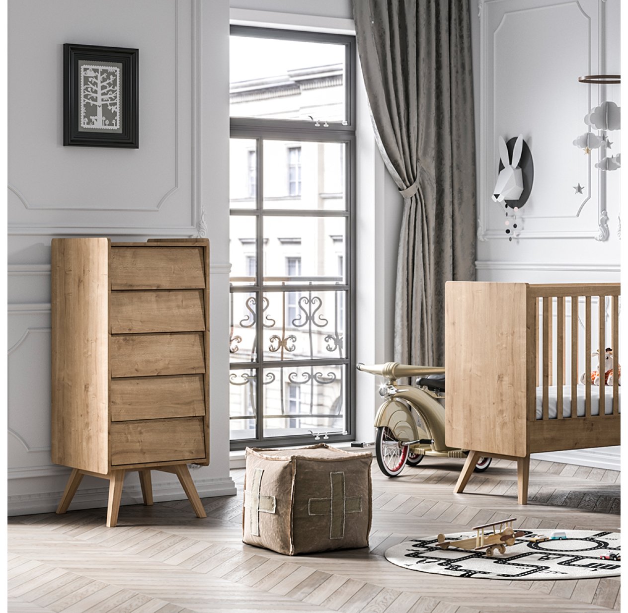 Chiffonnier 5 Tiroirs Vintage Chene Vox Pour Chambre Enfant Les Enfants Du Design