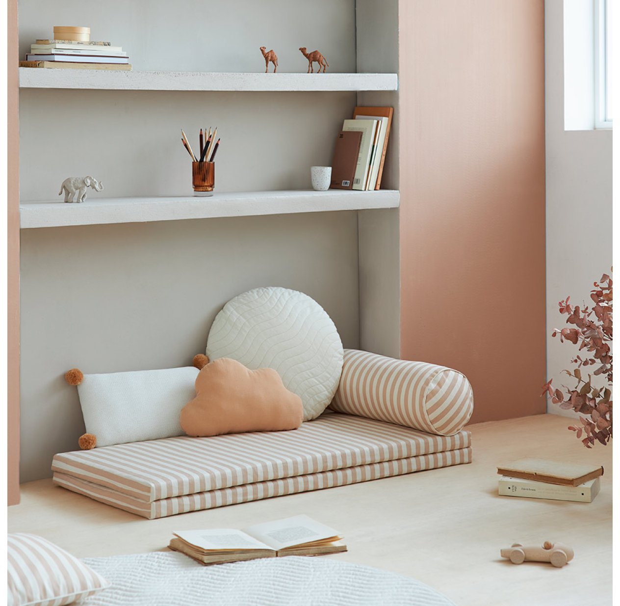 Rond épais SurMatelas,Design Matelassé Solid Color Confortable Topper