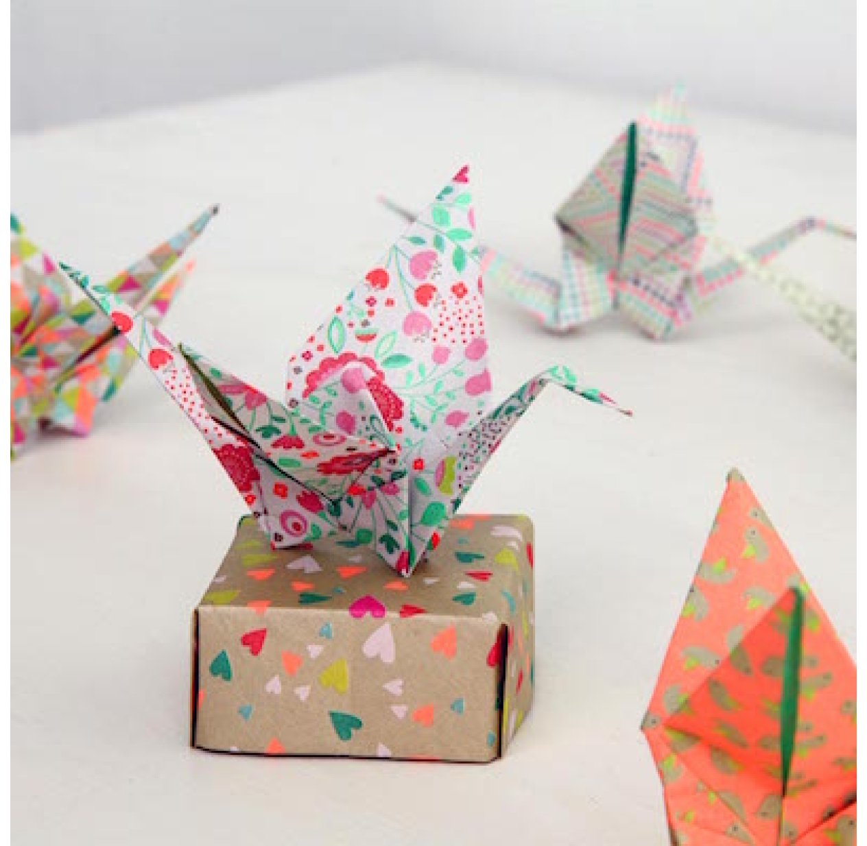 Coffret origami vert