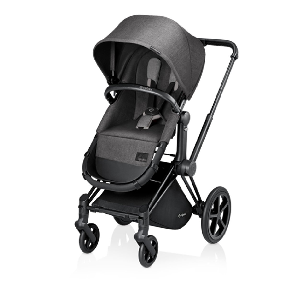 Cybex - Poussette Priam avec gants - Chrome marron, soho grey