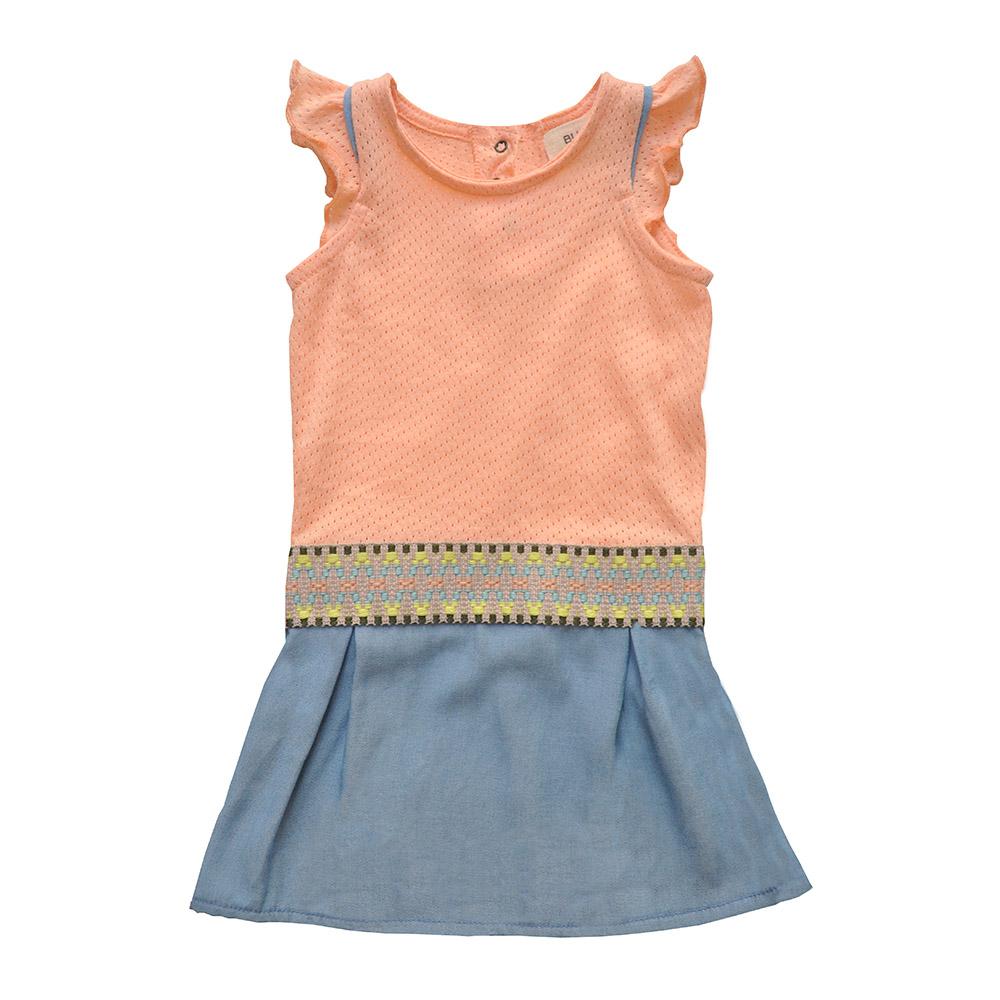 Robe Yummy - Saumon / bleu gris