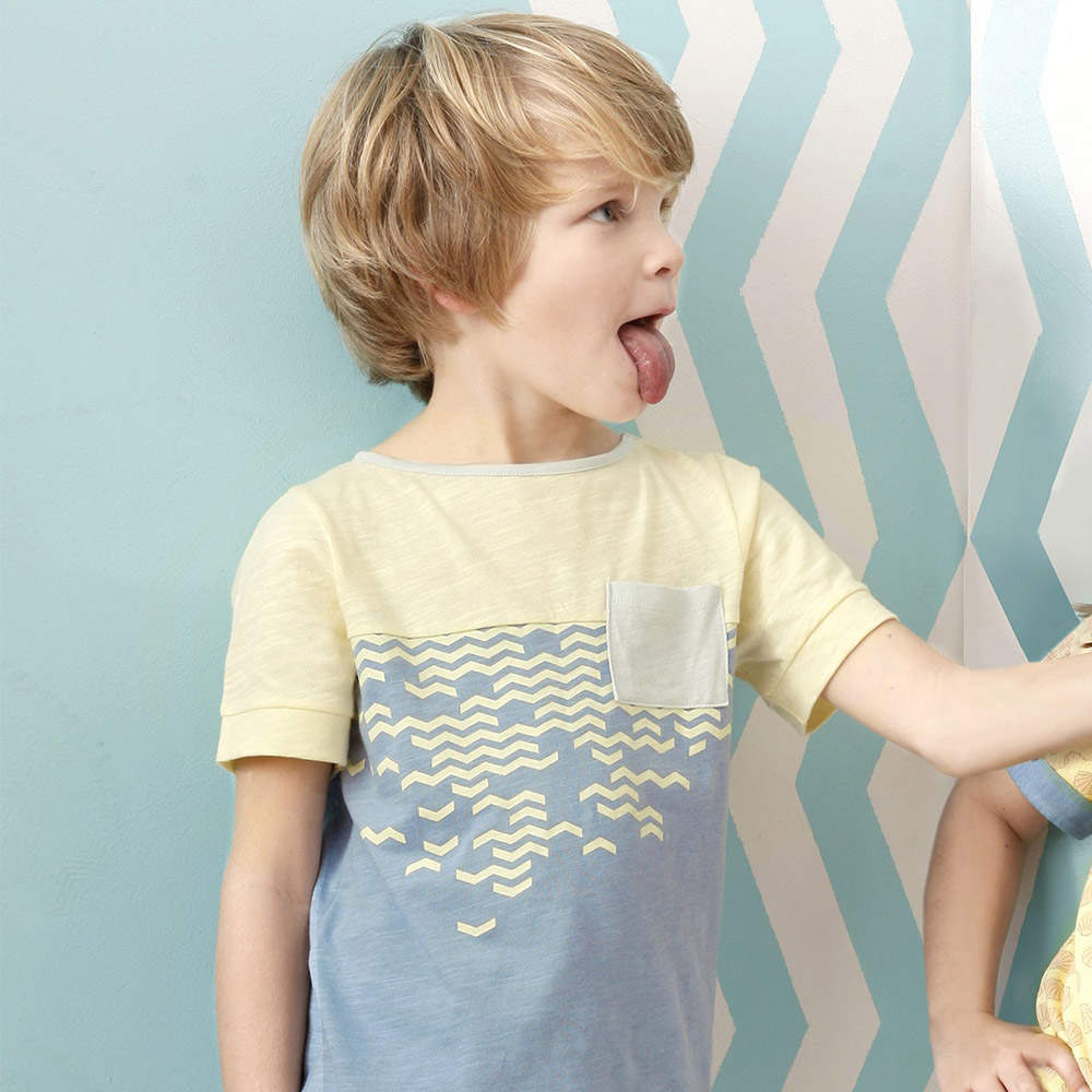 T-shirt Nouvelle Vague - Jaune/Bleu Blune Paris