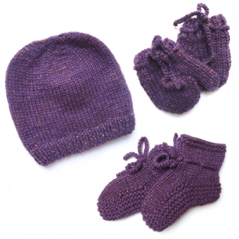 Kit de naissance tricoté irisé - Violet Moon et Miel