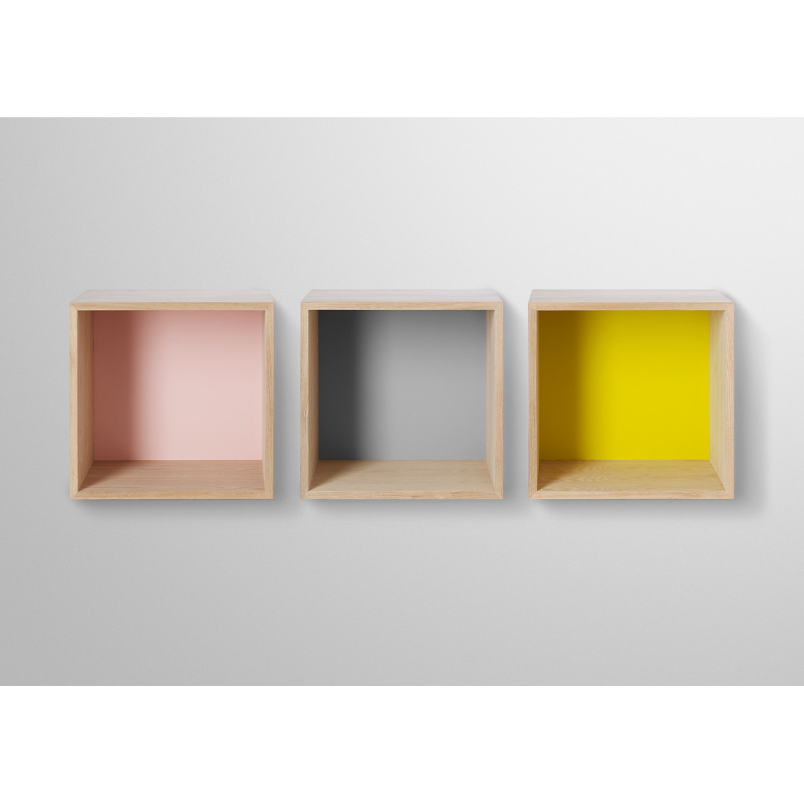 etagere murale 3 en 1 en bois naturel et pastel bloomingville