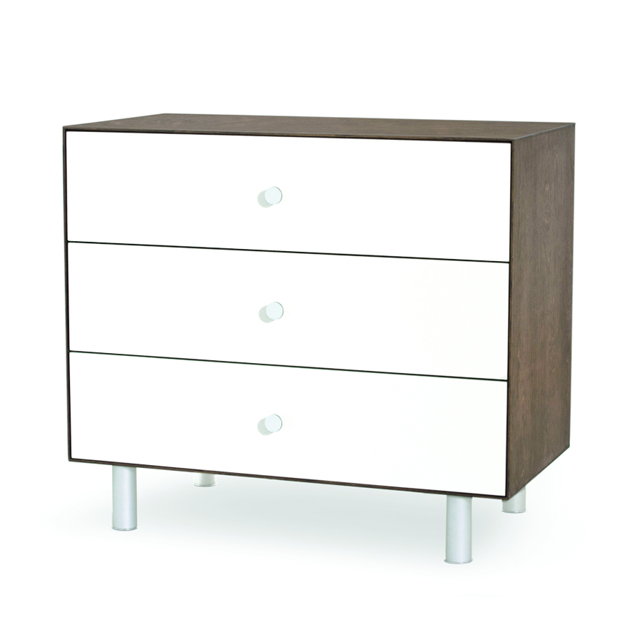 Commode Merlin Classic 3 tiroirs - Blanc/Noyer - Oeuf NYC
