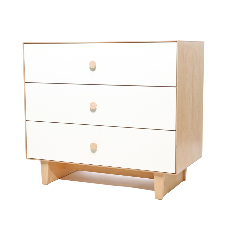Commode Merlin Rhea 3 tiroirs - Blanc/Bouleau - Oeuf NYC