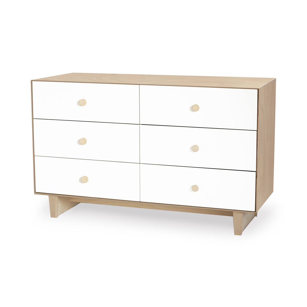 Commode Merlin Rhea 6 tiroirs - Blanc/Bouleau - Oeuf NYC