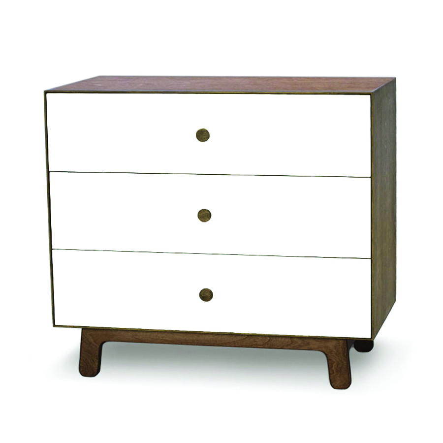 Commode Merlin Sparrow 3 tiroirs - Blanc/Noyer - Oeuf NYC