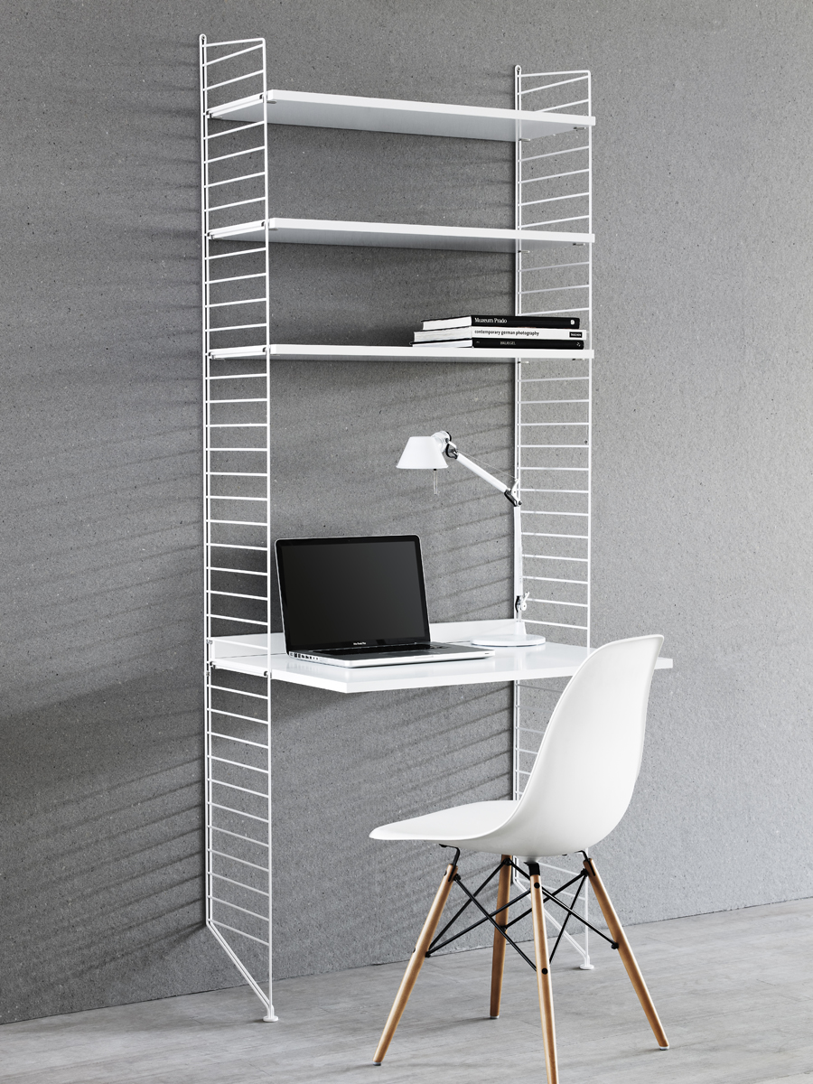 Pack 2 portants muraux au sol 200 x 30 cm - Blanc - String Furniture