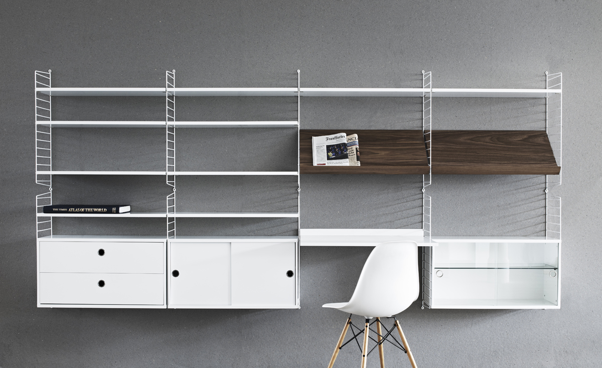 Caisson 2 tiroirs 78 x 30 cm - Blanc - String Furniture