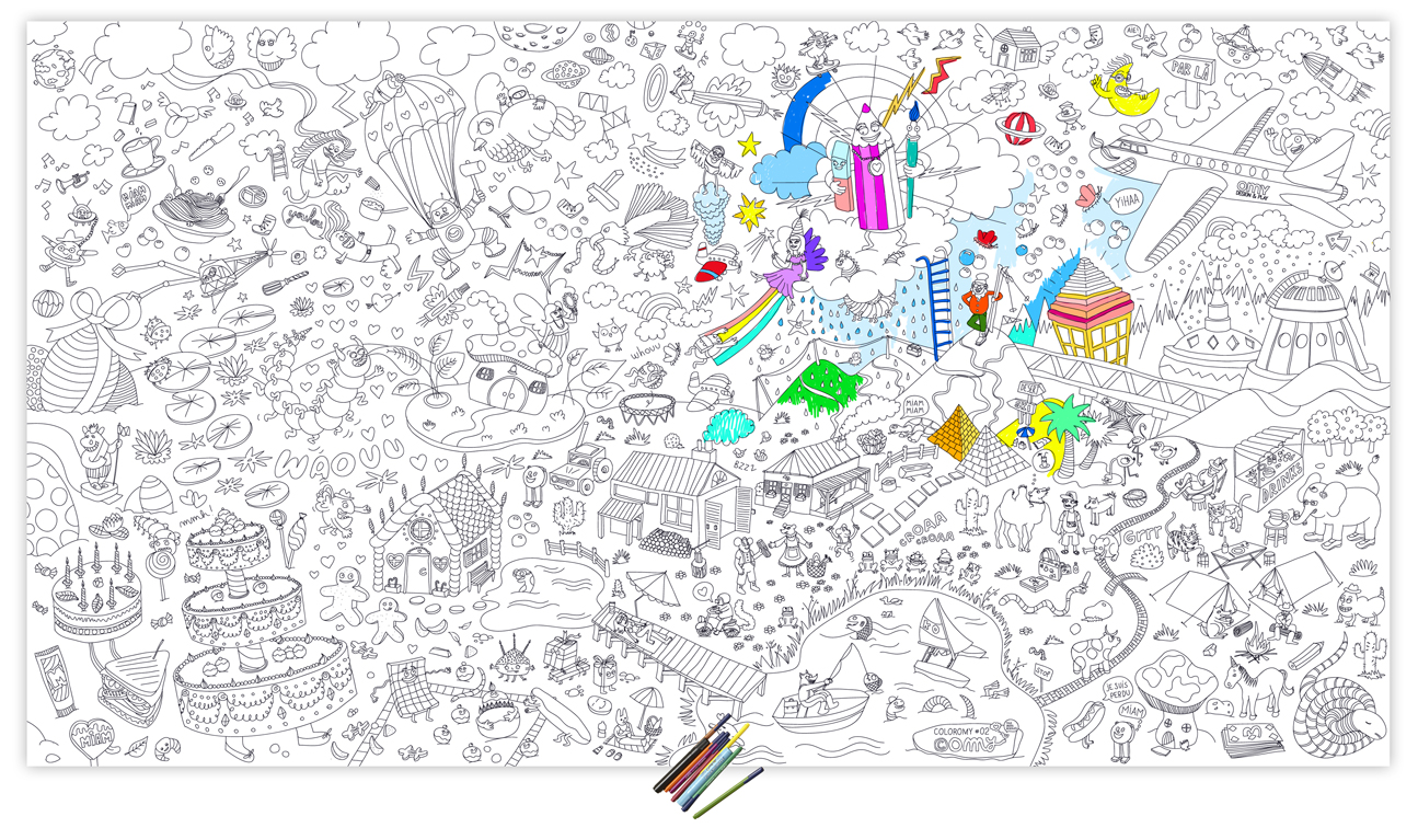 Fantastic Fresque   colorier OMY Design and Play pour chambre enfant Les Enfants du Design