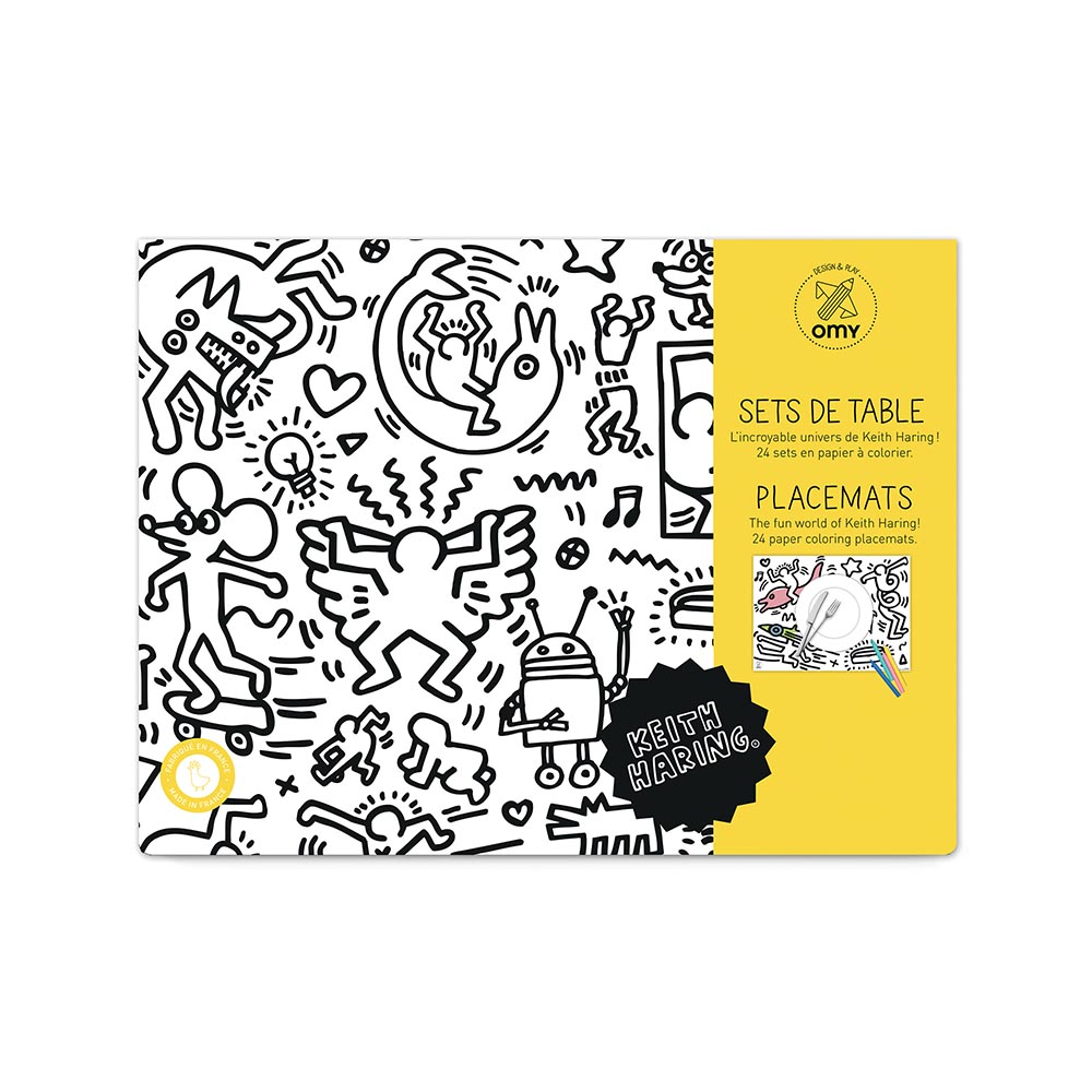 Keith Haring Set de table colorier OMY Design and Play pour Keith Haring Set de table colorier OMY Design and Play pour chambre enfant Les Enfants du Design