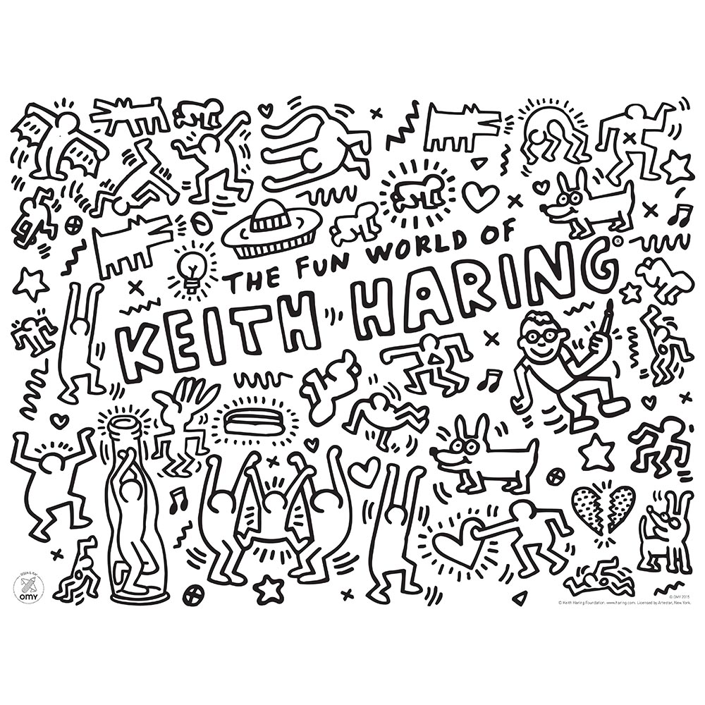 Keith Haring Set de table   colorier OMY Design and Play pour chambre enfant Les Enfants du Design
