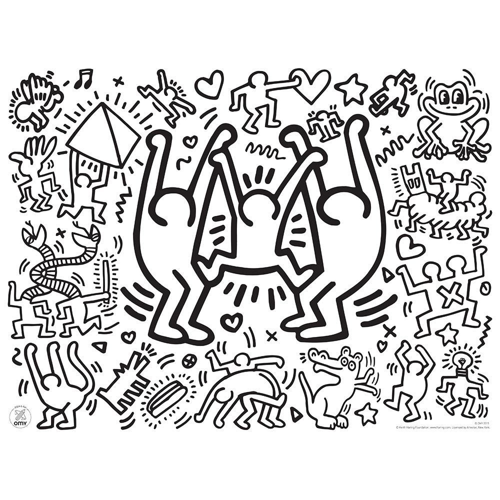 Keith Haring Set de table   colorier OMY Design and Play pour chambre enfant Les Enfants du Design