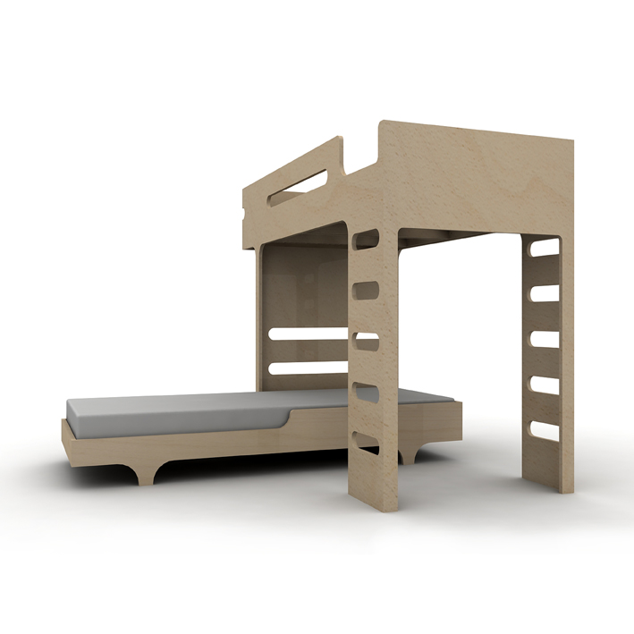 Lit superposé F+ A Bed et son matelas - Naturel - Rafa Kids