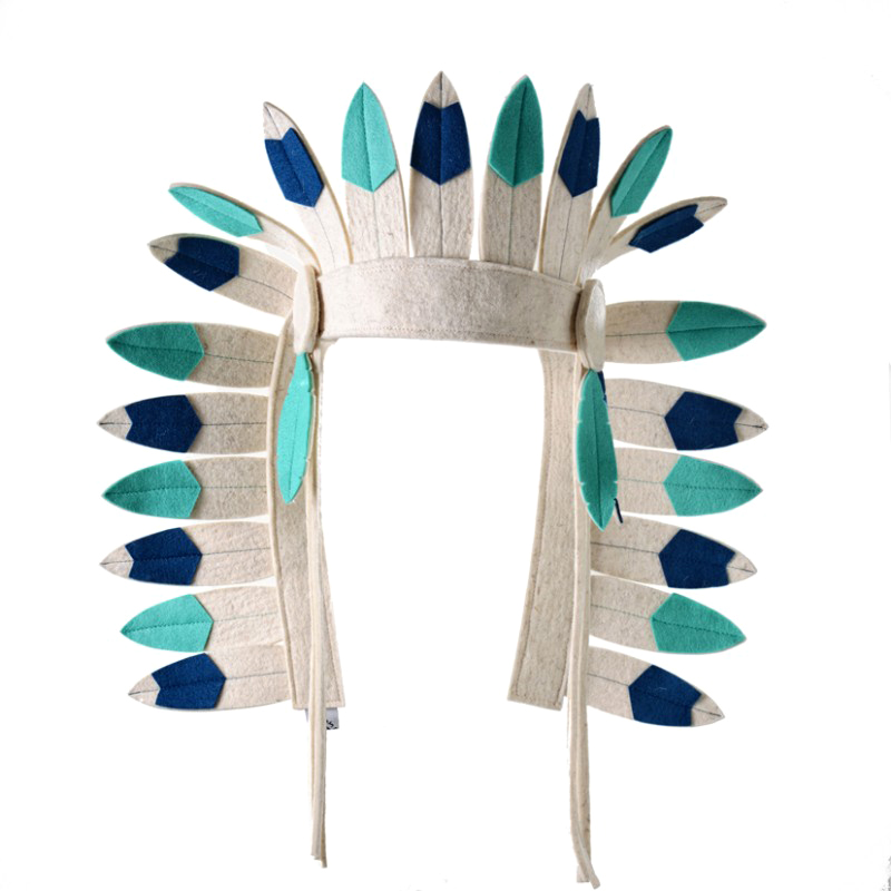 Grande parure d'indien - Bleu/vert - Frida's Tierchen