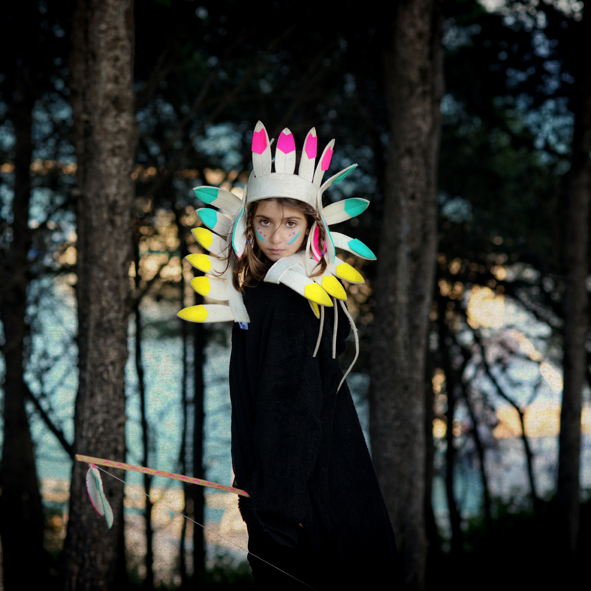 Grande parure d'indien - Bleu/vert - Frida's Tierchen