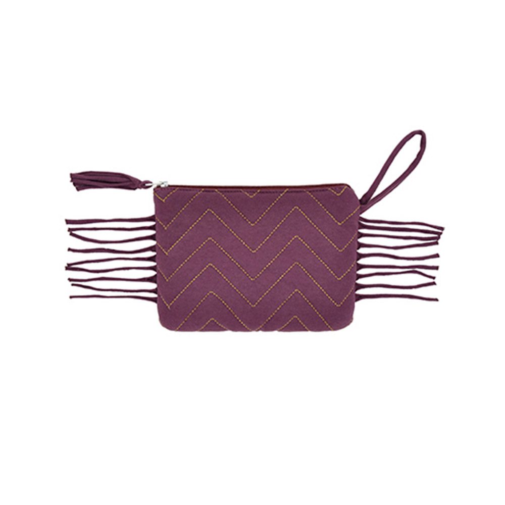 Pochette zippée Zig Zag - Prune - Jack n'a qu'un Oeil
