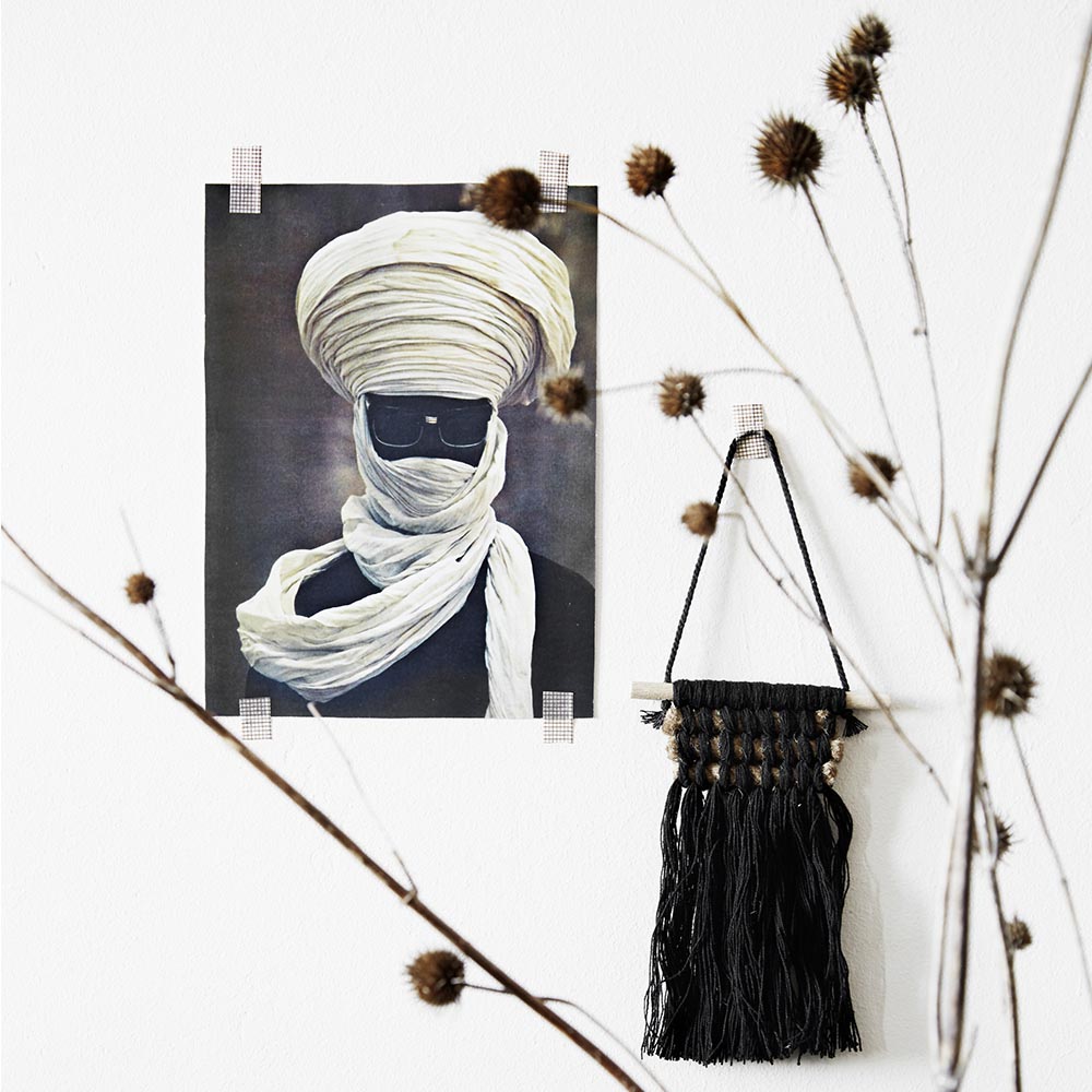 Décoration murale en macramé - Noir Madam Stoltz