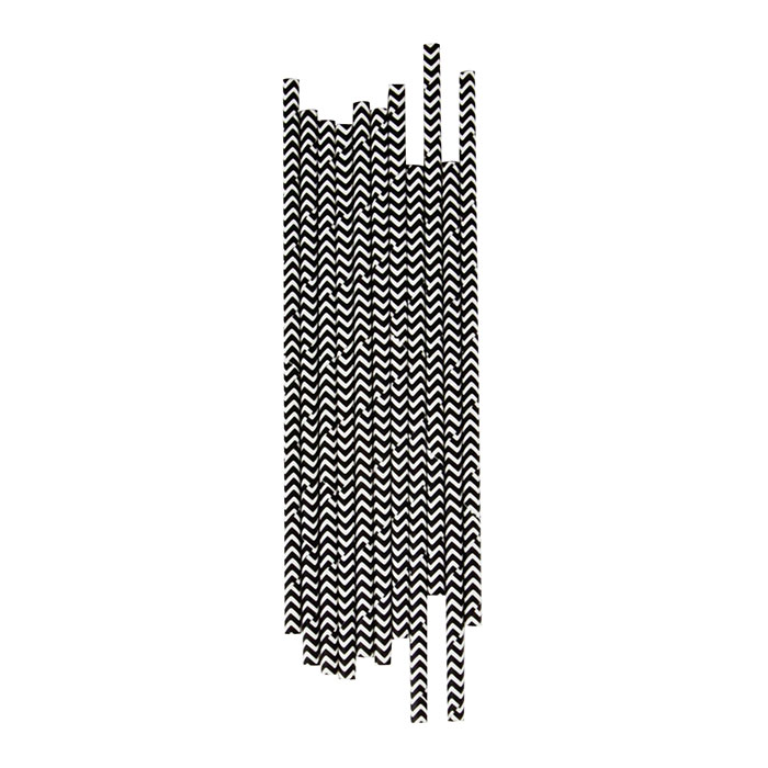25 pailles Chevrons - Noir - My Little Day