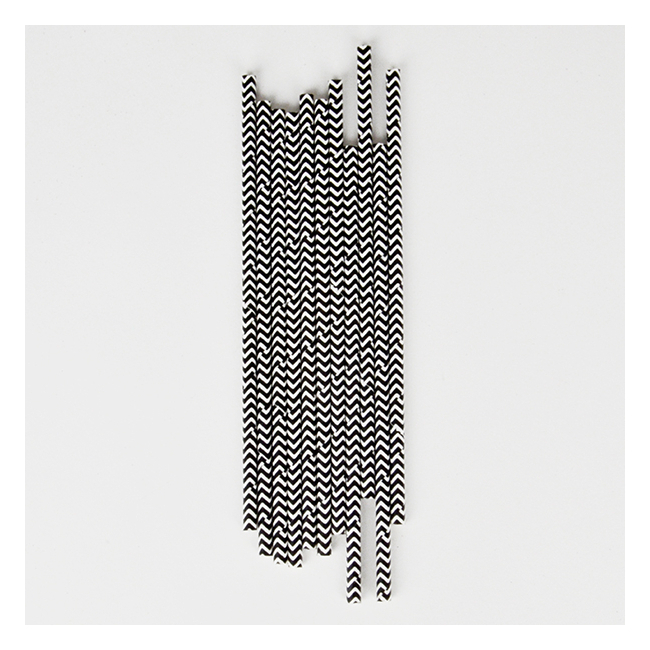 25 pailles Chevrons - Noir - My Little Day