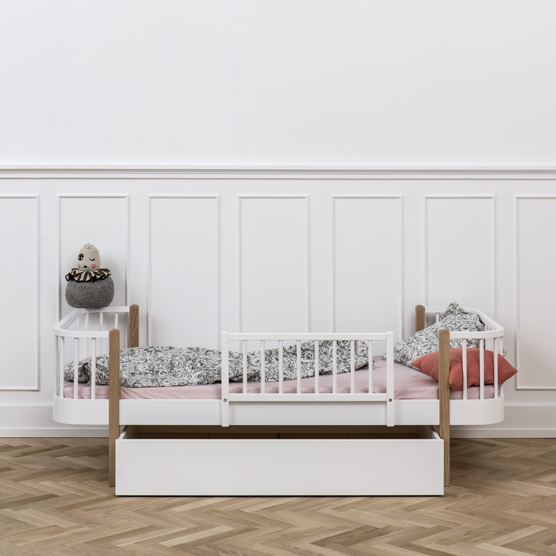 Tiroir de rangement Wood pour lits 90 x 200 - Blanc - Oliver Furniture