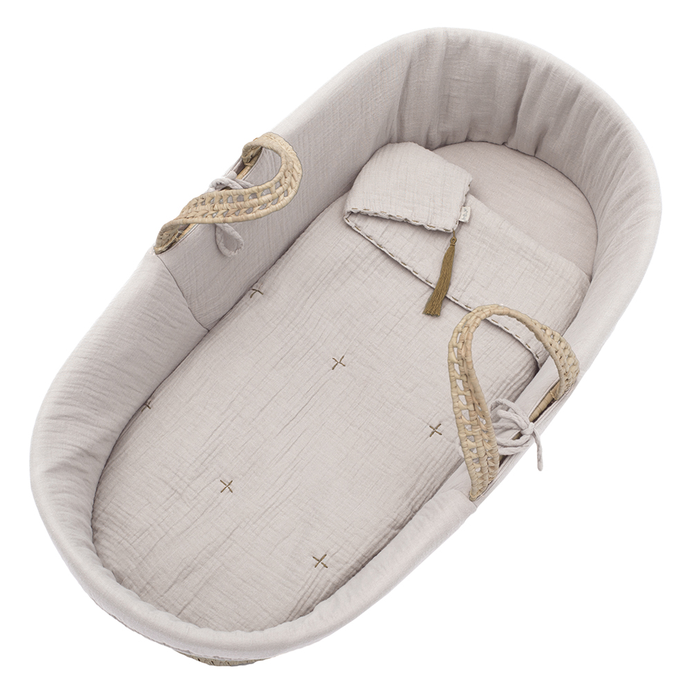 Couffin bébé en paille - Rose poudré - Numéro 74