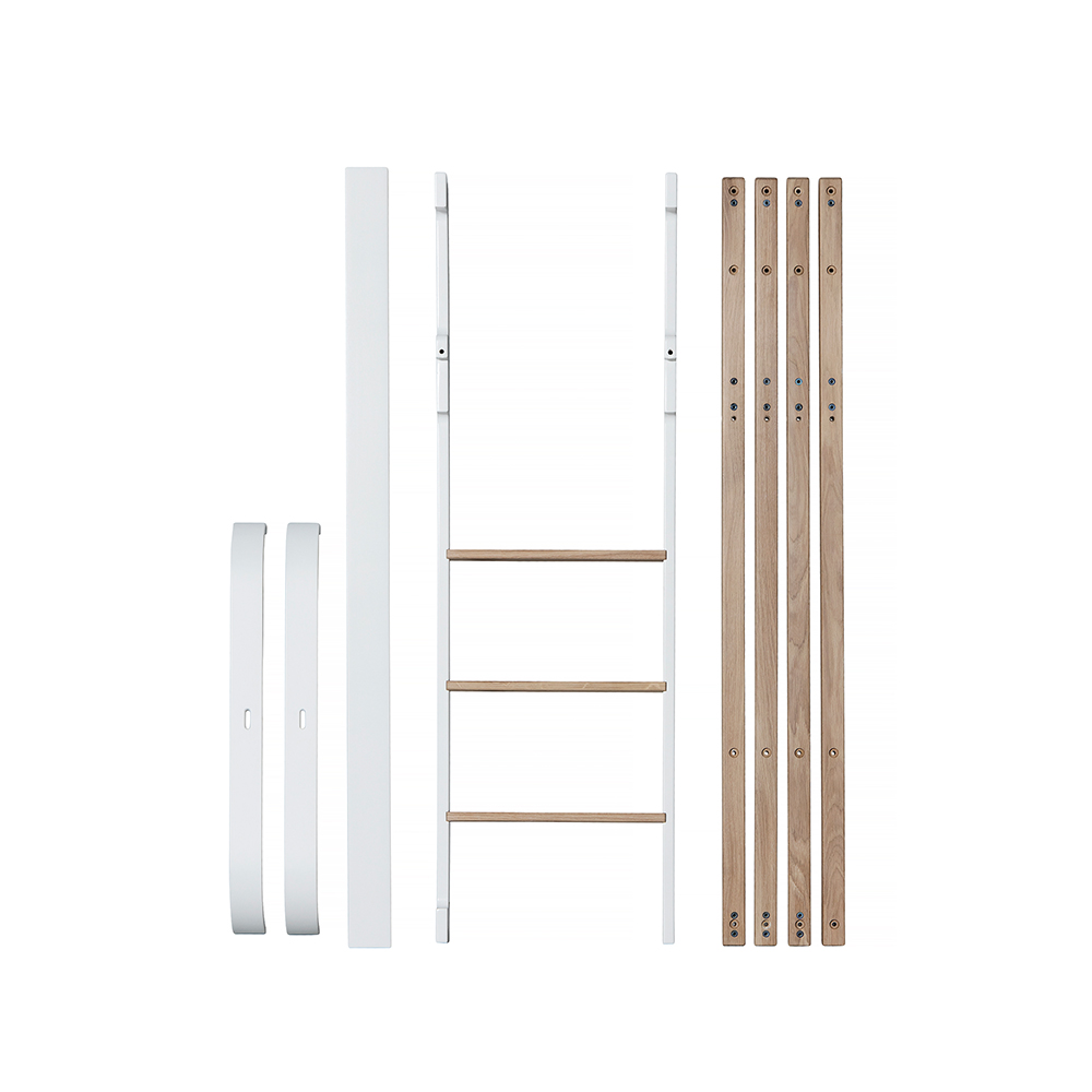 Kit de conversion Mini+ Wood pour lit junior mezzanine mi-haut - Blanc/Chêne - Oliver Furniture